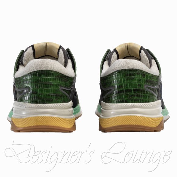 NEW GUCCI Men's ULTRAPACE Low Top Sneakers In Green Tejus Leather G 8 / US 8.5 - Picture 8 of 12